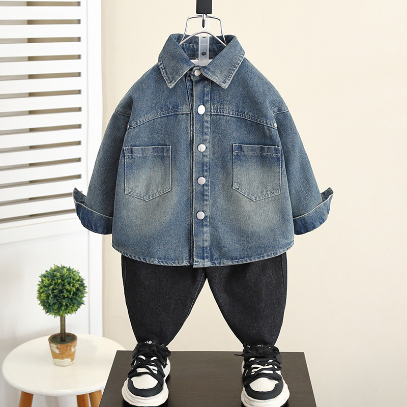 5828 chaquetas de mezclilla para niños modelos de primavera y otoño 2025 nuevo estilo estilo occidental ropa de otoño para bebés chaqueta coreana ropa para niños otoño