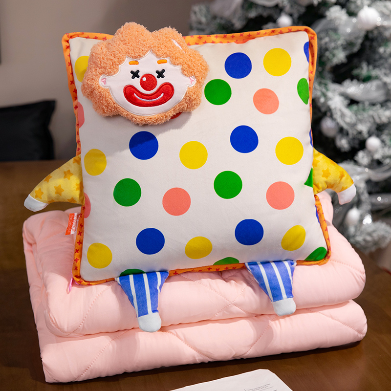 Cojín Manta 2 en 1 de Payaso 2 en 1 de Peluche para Oficina y Coche