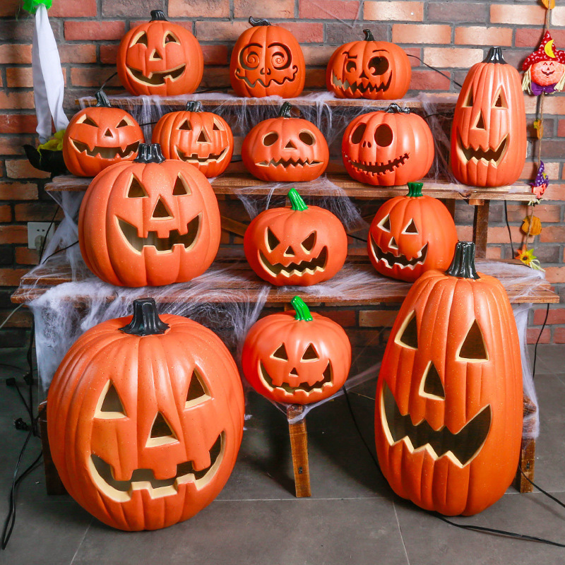万圣节南瓜灯 庭院布置道具派对装饰用品 发光南瓜摆件Halloween|undefined