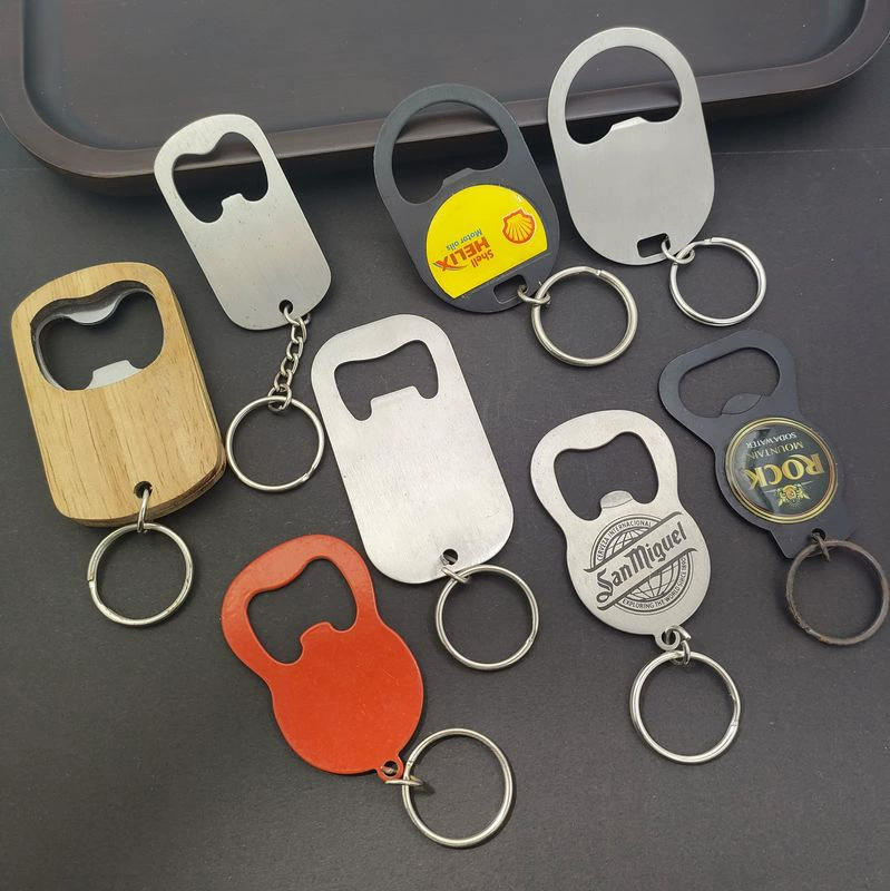 Оптовая нержавеющая сталь пиво отвертка форма бутылки палку дерево реклама металла открывалка Творческий открывалка для бутылок брелок