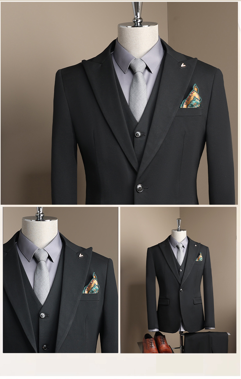 Modern Slim Fit Men's Blazer Single Button Wedding Business Suit_voghion.com