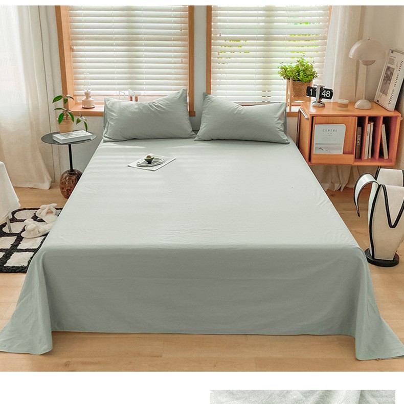 Una sábana de algodón lavado de algodón de una sola pieza de algodón 100 dormitorio de estudiantes edredón individual funda de almohada de tres piezas 3 nuevo estilo