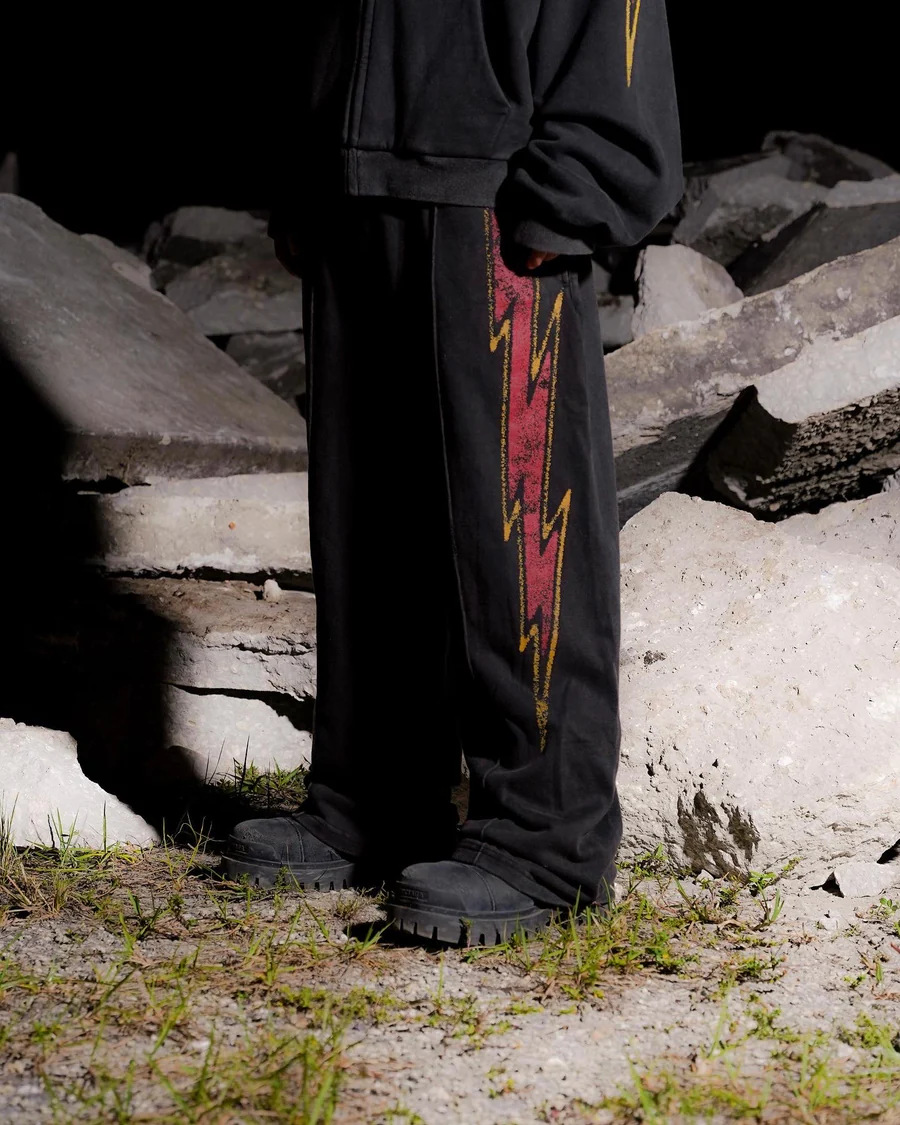 Pantalones Deportivos Holgados con Cintura Elástica para Mujer de Poliéster Estampados