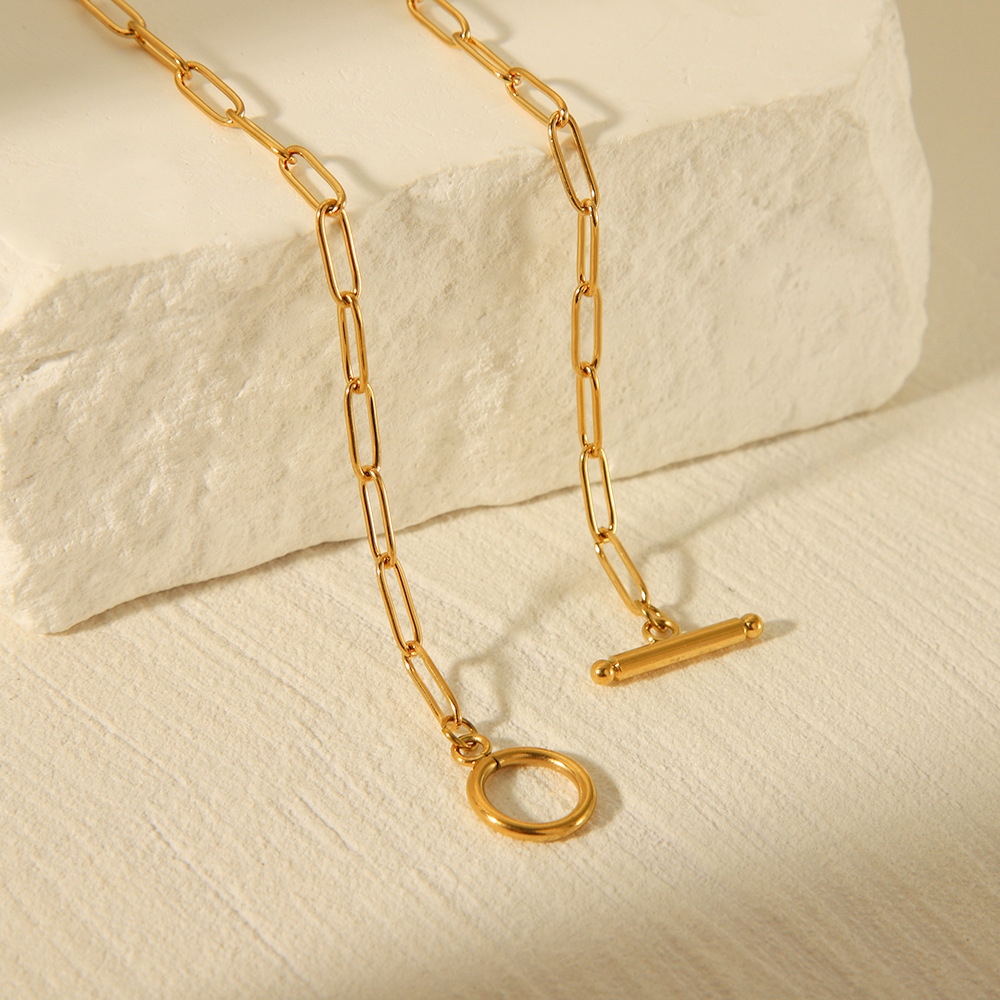 Collana a catena paperclip semplice ed elegante per donna con ot_voghion.com