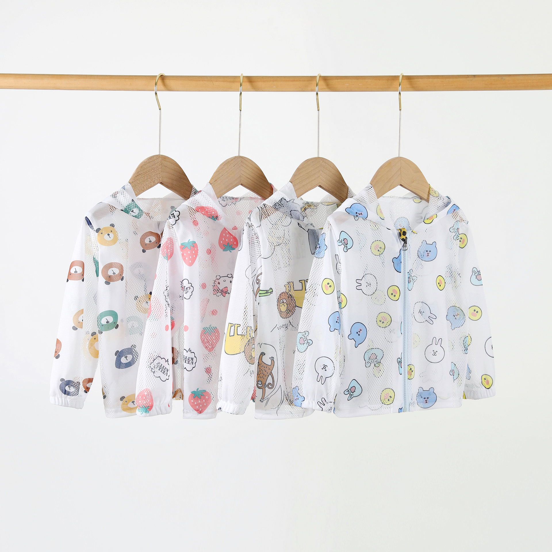 Summer thin sunscreen clothing for babies, breathable children's skin clothes, baby outerwear, sunscreen top, summer dress for girls