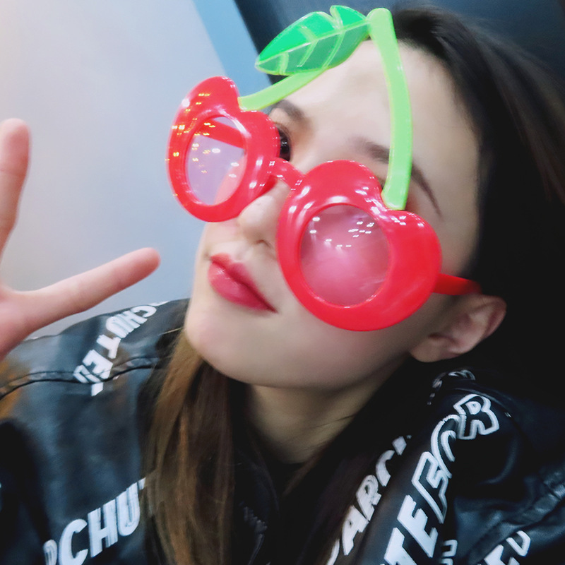 Gafas de Sol de Fiesta con Diseño de Cereza de Plástico ABS Decorativas para Cumpleaños