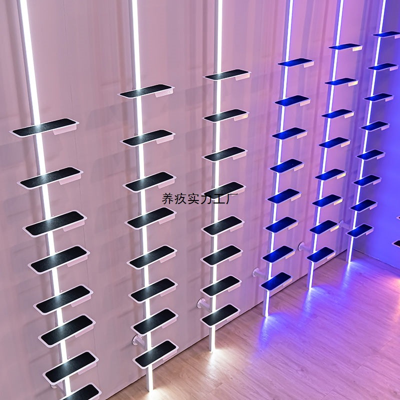 上墙运动鞋架新款直播间带灯多层展示架店铺装修男女童鞋商场货架