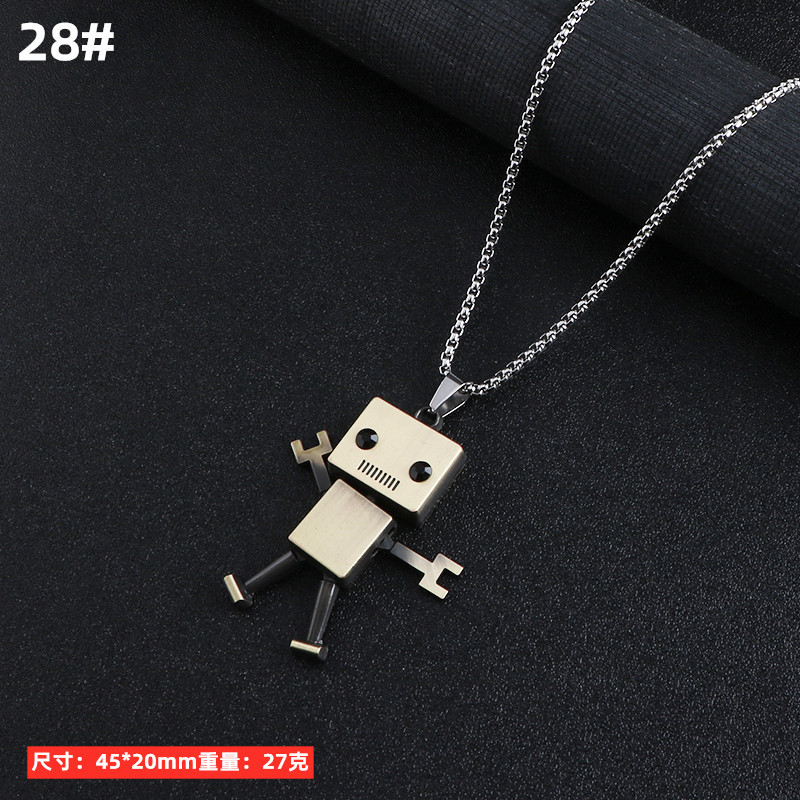 Hombres collar de titanio joyería acero aleación personalizada colgante ins hip hop calle suéter largo cadena accesorios colgantes