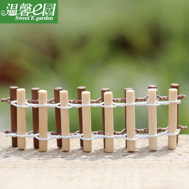 Moss micro -landscape ornament fence round wooden fence small fence polynomotic lobe accessories wooden crafts