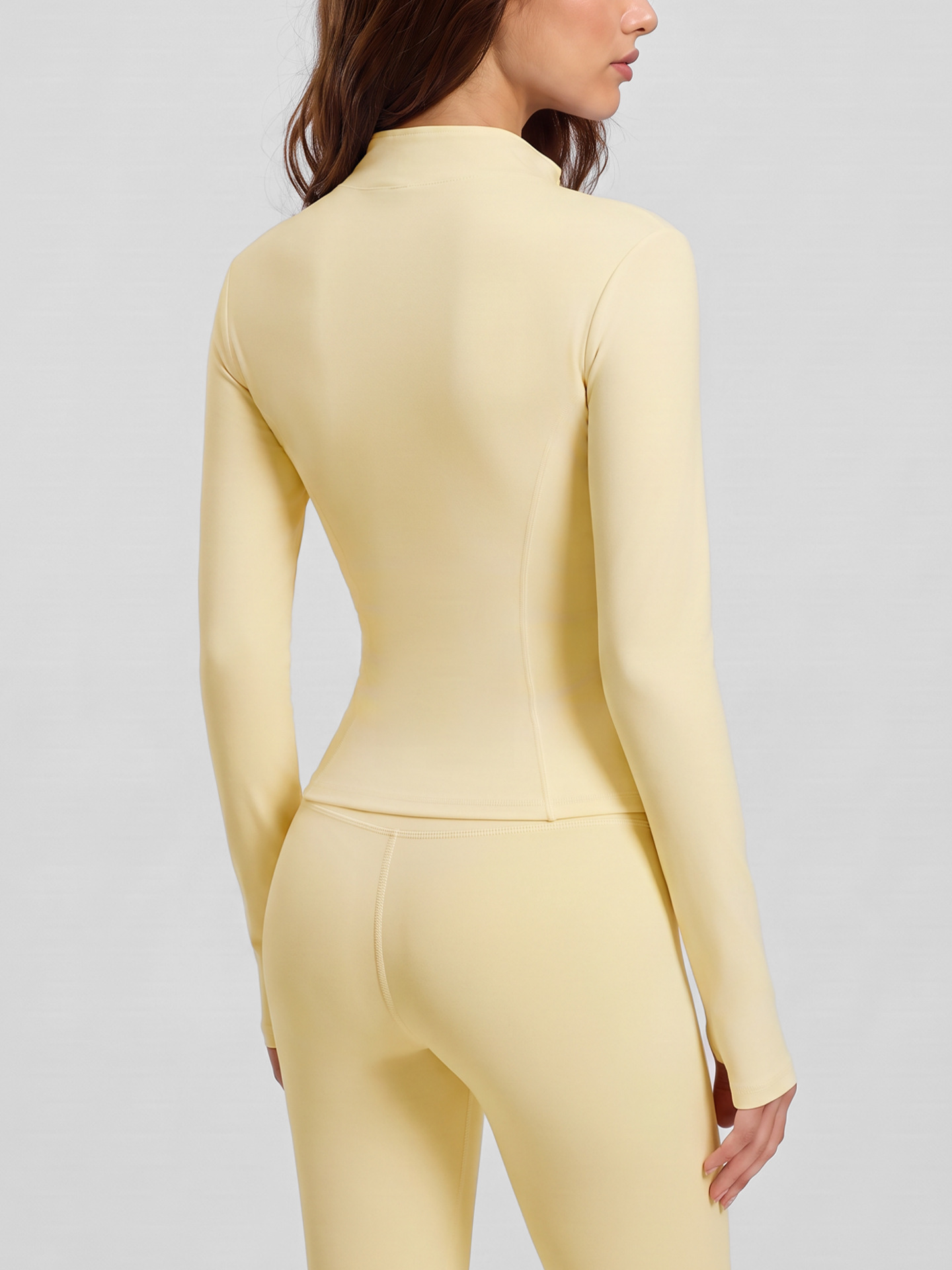 Juyitang - Chaqueta Deportiva Transpirable para Mujer, Estilo Europeo y Americano, Ajustada, Sensación de Desnudez, para Yoga, Running y Fitness image 4