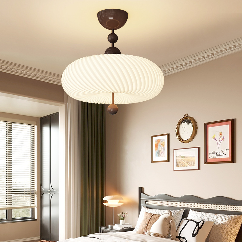 Lámpara de techo de dormitorio, estilo antiguo, tira de moda creativa, luz LED redonda, luz de habitación de protección ocular simple y brillante francesa