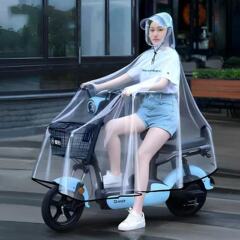 超大きいサイズの代行運転の専門の電動の自転車のレインコートは折り畳みのレインコートをかぶせて大きく厚くして、男女通用の全身の透明性を増加します。