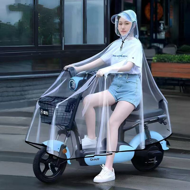 全透明レインコート男女電気自動車EVA透明レインコート高透屋外自転車ビジュアルナビゲーション|undefined