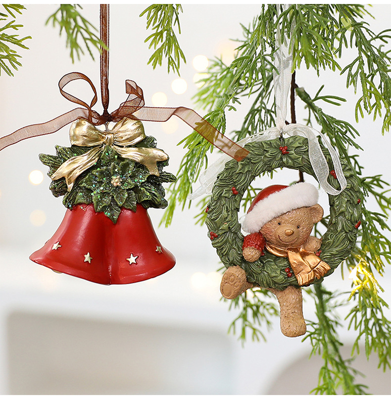 Klasik Noel Süsü Seti - El Yapımı Reçine Tatil Süslemeleri (Vintage Esintili, 10 Benzersiz Tasarım, Kırılmaz ve Hafif)_voghion.com