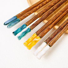 鸡翅木筷子家用实木筷子无漆无蜡分餐一人一筷仿玉石礼品筷子批发