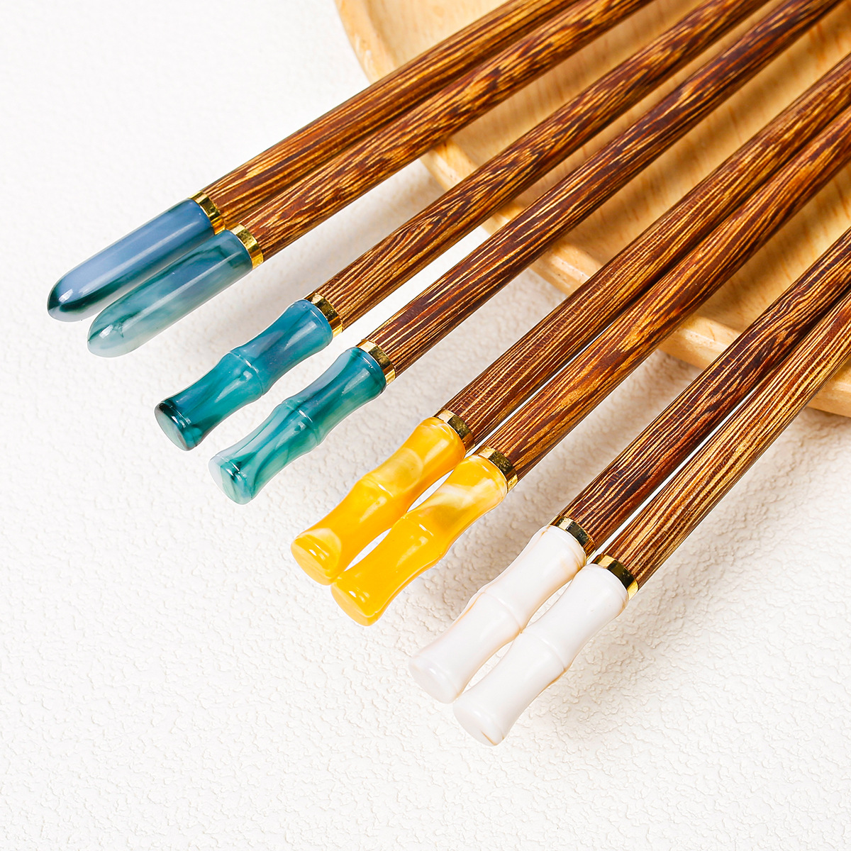 Palillos de madera de ala de pollo, palillos de madera maciza para el hogar, sin pintura, sin cera, comida, una persona, palillos, imitación, jade, regalos, palillos al por mayor