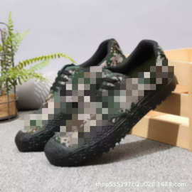 厂家直销学生军训鞋迷彩作训鞋解放鞋工地干活民工鞋平跟劳保鞋