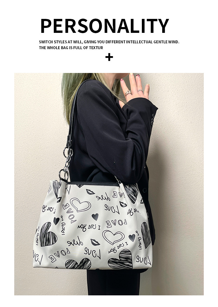 Damen Schultertasche Mit Muster Große Henkeltasche Als Shopper_voghion.com