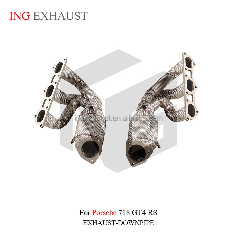 Suitable for Porsche 718 GT4 RS manifold exhaust system with heat shield, high-flow performance manifold