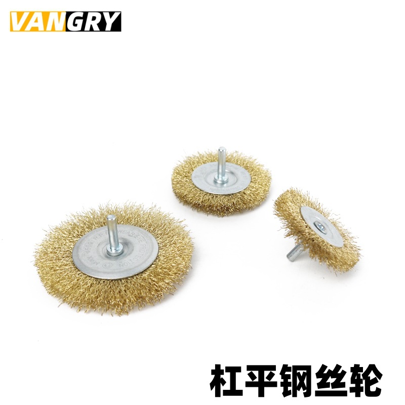 跨境拉丝轮实木拉丝去毛刺除锈钢丝轮平型钢丝轮金属抛光打磨轮
