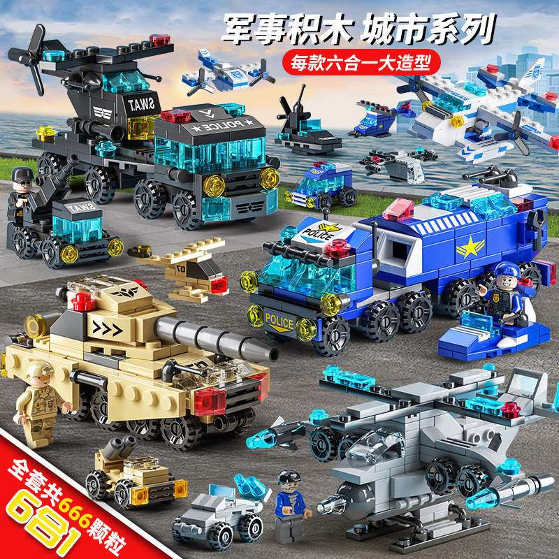 [Wholesale Dropshipping] Compatible with Lego Military Transforming Fire Truck Engineering Vehicle Aerospace Building Blocks Puzzle Assembly Wholesale