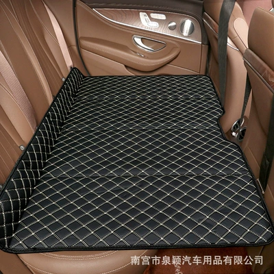 Inflatable-Free Foldable Car Mattress Rear Vehicle-mounted inflatable bed - butterfly-pattern-black-rice-noodles