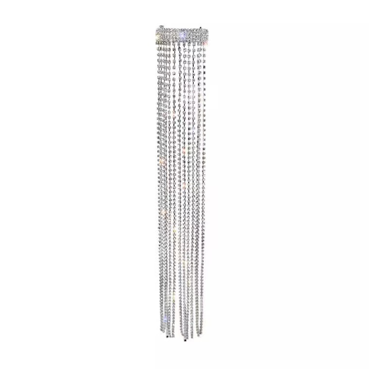Plating Design Elegant, Bridal, Streetwear Style Women's Elegant Bridal Streetwear Tassel Rhinestone Plating Rhinestones Hair Clip