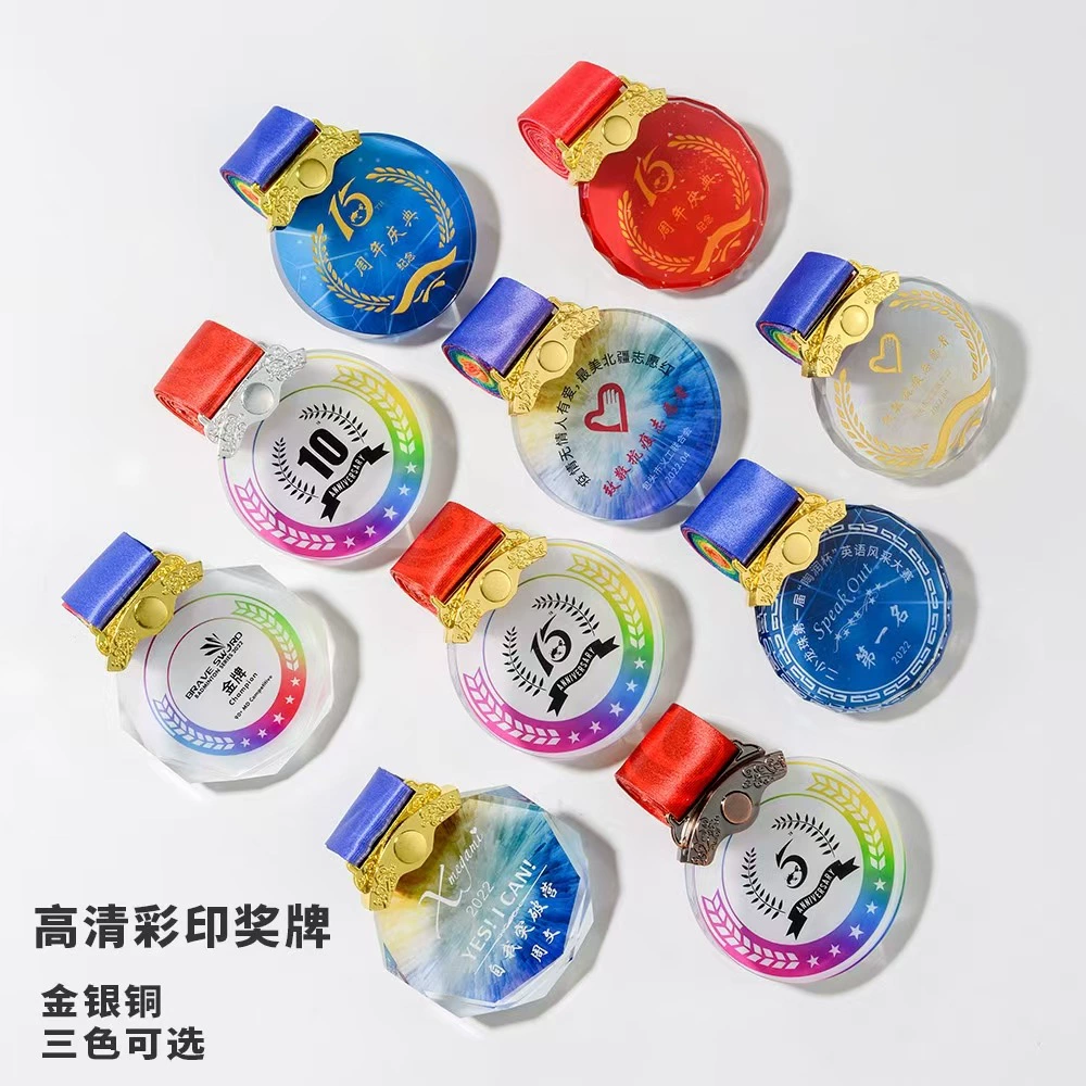 Хрустальные медали по индивидуальному заказу, школьные детские спортивные соревнования, баскетбольные бирки, золотые, серебряные и медные награды ежегодной встречи компании