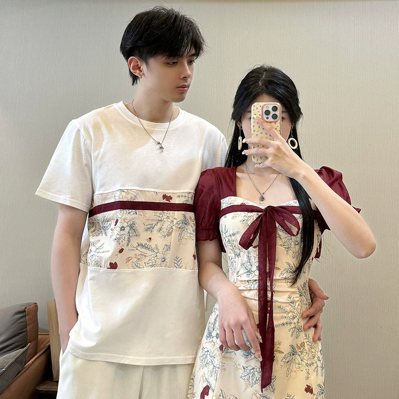 Специальное платье для пар летом новая длинная юбка нишевые дизайн новый китайский воротник