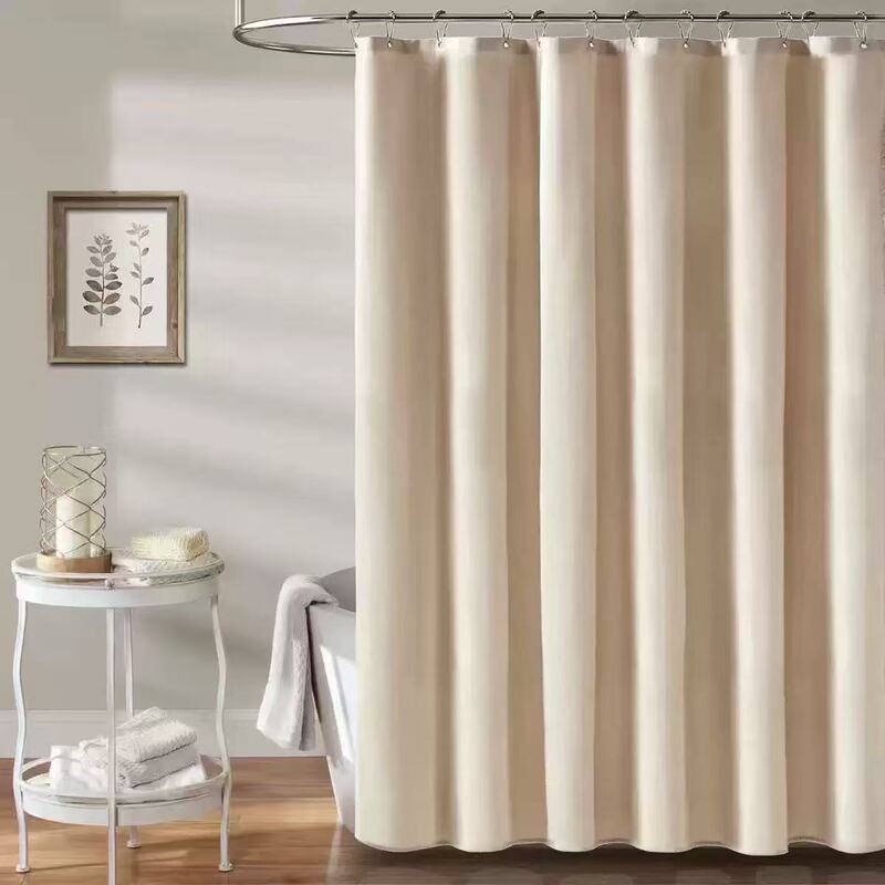 Cross-Border Source Factory Amazon Russia Imitation Linen Shower Bathroom Thickened Partition Curtain Waterproof Shower Curtain