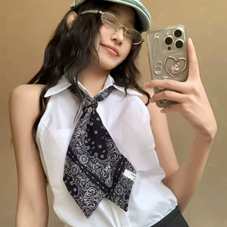 春夏新款领带丝巾韩系薄款雪纺系脖领巾长条高颜值腰带绑包小飘带