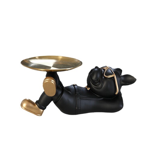 Tray Storage Bull Terrier Animal Statue Cool Dog Statue Sculpture Living Room Bedroom Decoration Home Interior Decoration Match