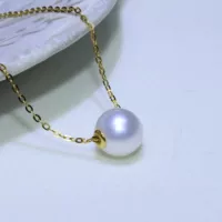 S925 серебряное классическое ожерелье паспарту пресноводный жемчуг кулон круглый свет роскошное ожерелье-цепочка до ключиц цепочка Ювелирные изделия