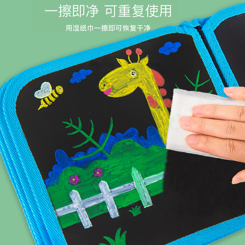 Children's drawing board, portable graffiti drawing book, erasable chalk blackboard, home drawing book, folding baby writing board