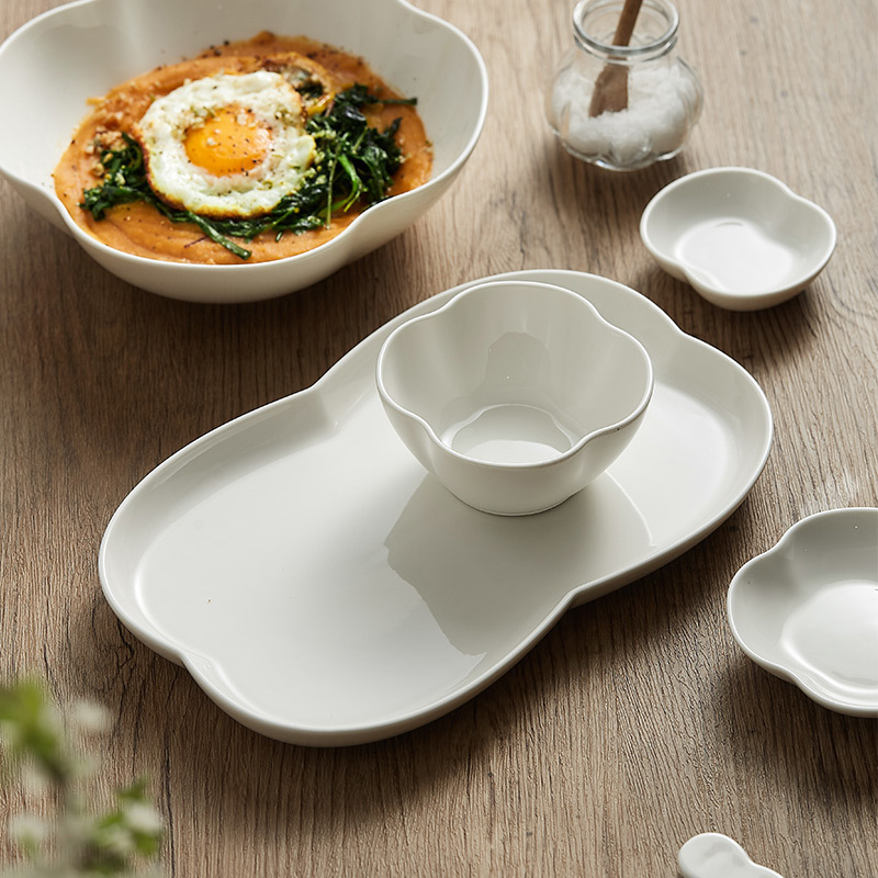 Dehua White Porcelain Rice Bowl Soup Bowl Plate Dish Plate Home Creative High-End Ceramic Dishes Tableware Set 2023