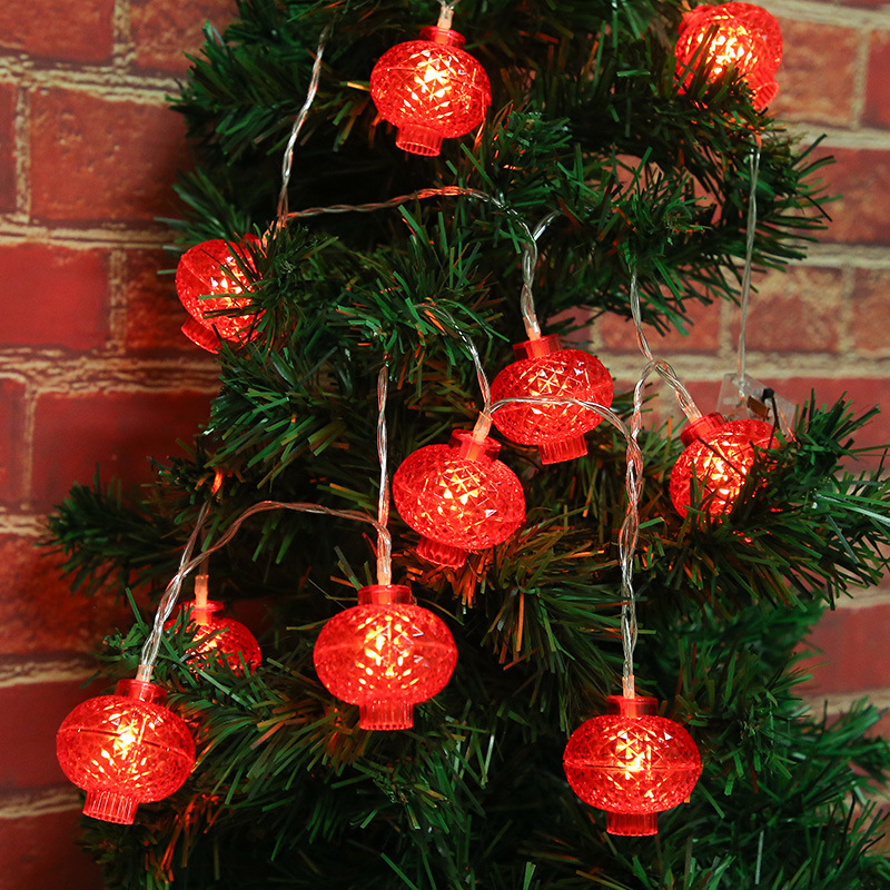 LED Festival de Primavera Fu caracteres lámparas de linternas rojas lámparas de color lámparas de Año Nuevo Festival de linternas decoración al aire libre lámparas de cadena