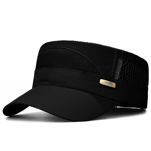 Men's hats for middle-aged and elderly, suitable for spring and summer outdoor leisure, fashion sunshade and sunscreen hat, quick-drying and breathable, flat top hat