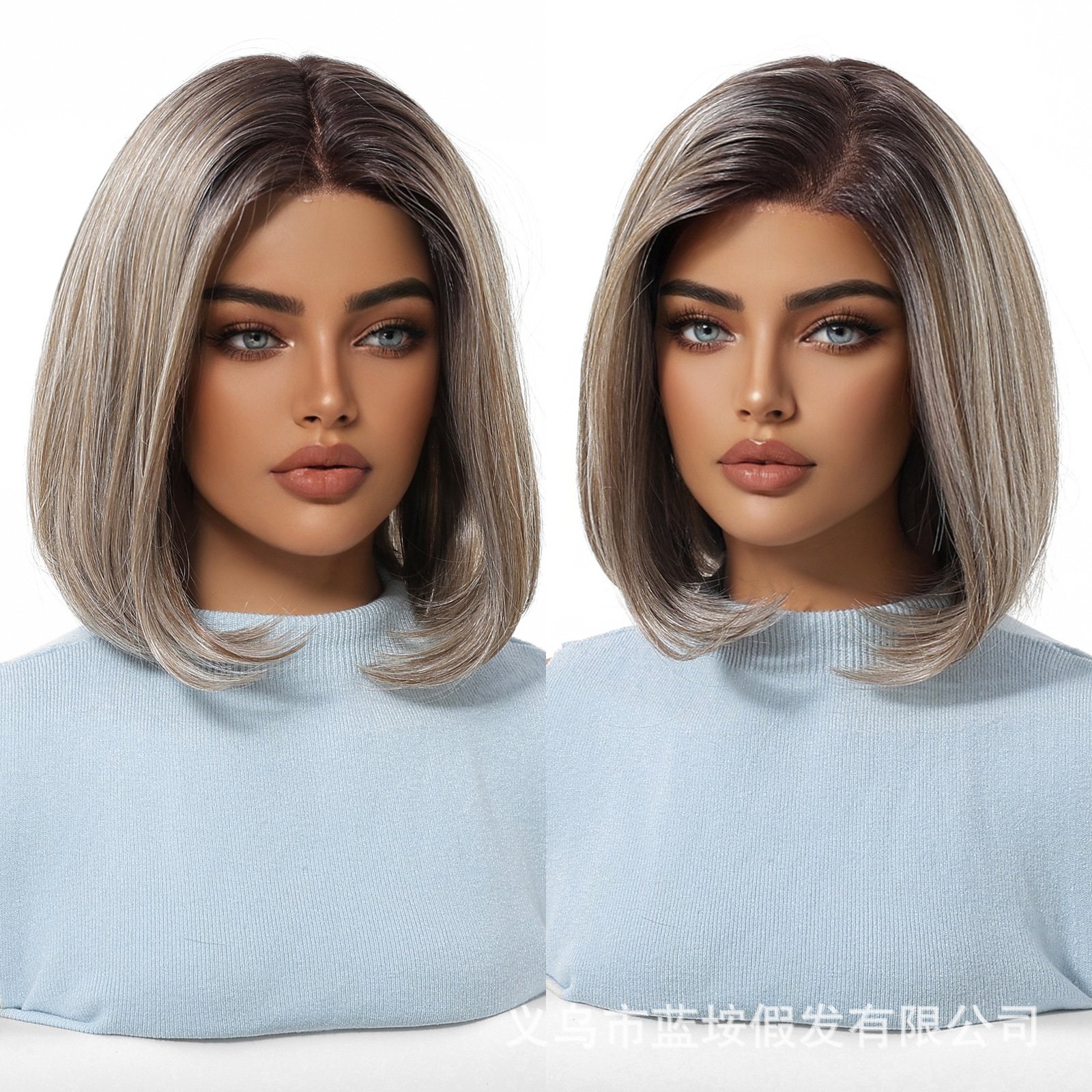 Mono importación de seda toda la pelucca puede dividir libremente realista gris gradiente natural ondulado pelucca de cabeza de mujer cubierta de cabeza completa