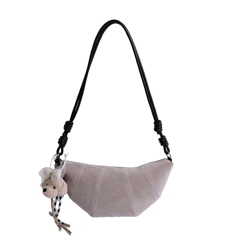 Bolso Bandolera Tipo Dumpling de PU con Costuras para Uso Diario