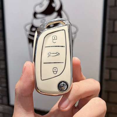 car LS high-end all-inclusive — Car key bag - modified-b-folding-3-keys-single-shell-white