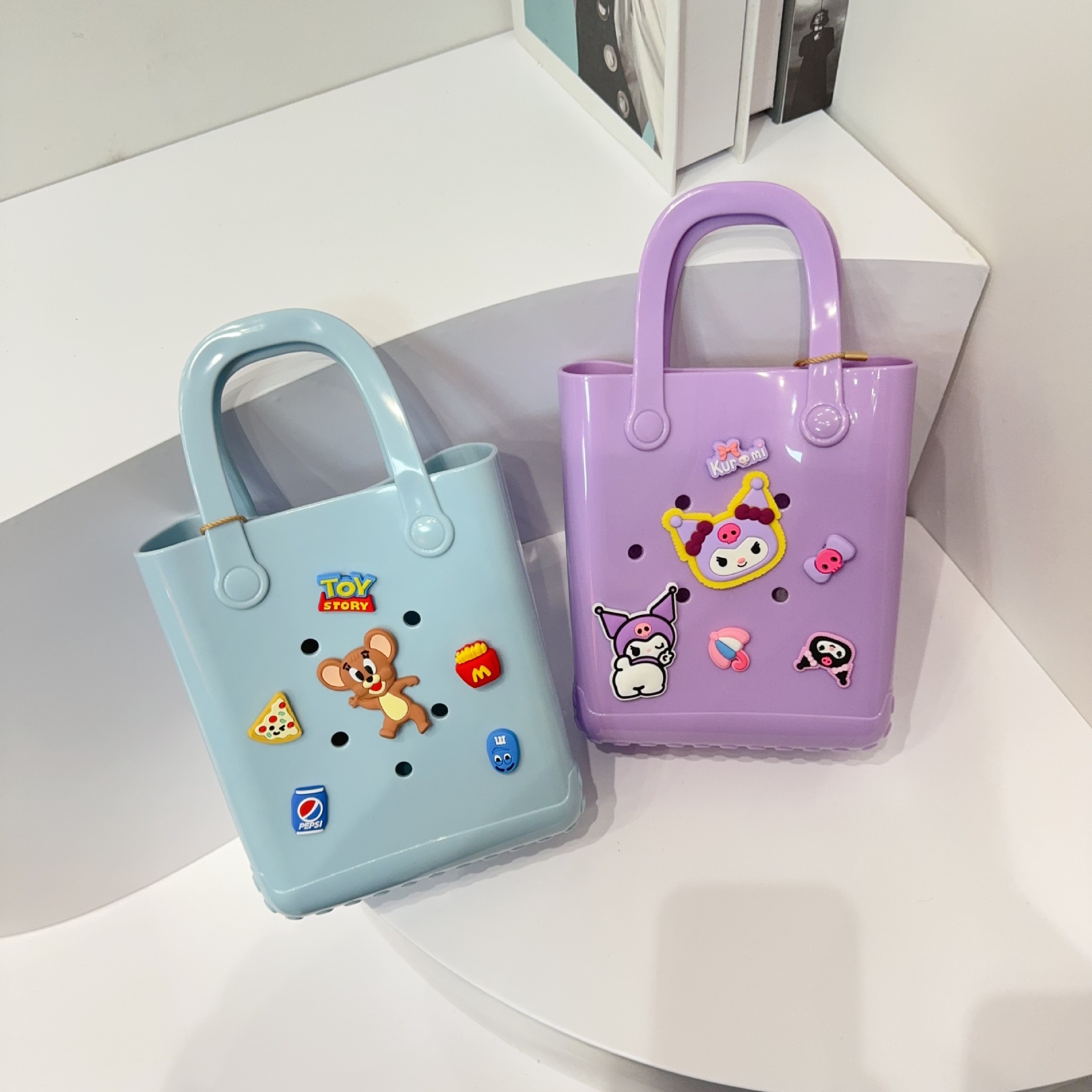 Jelly Bag 2025 New Cross-border DIY Hole Bag, Cartoon Doll, Children's Bag, Beach Baby, Toiletries and Vegetable basket bag undefined