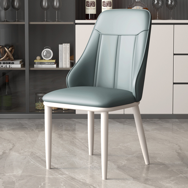 Silla de comedor de lujo ligera silla de cuero de respaldo doméstico italiano silla de comedor moderna silla de comedor en línea silla de comedor con respaldo alto
