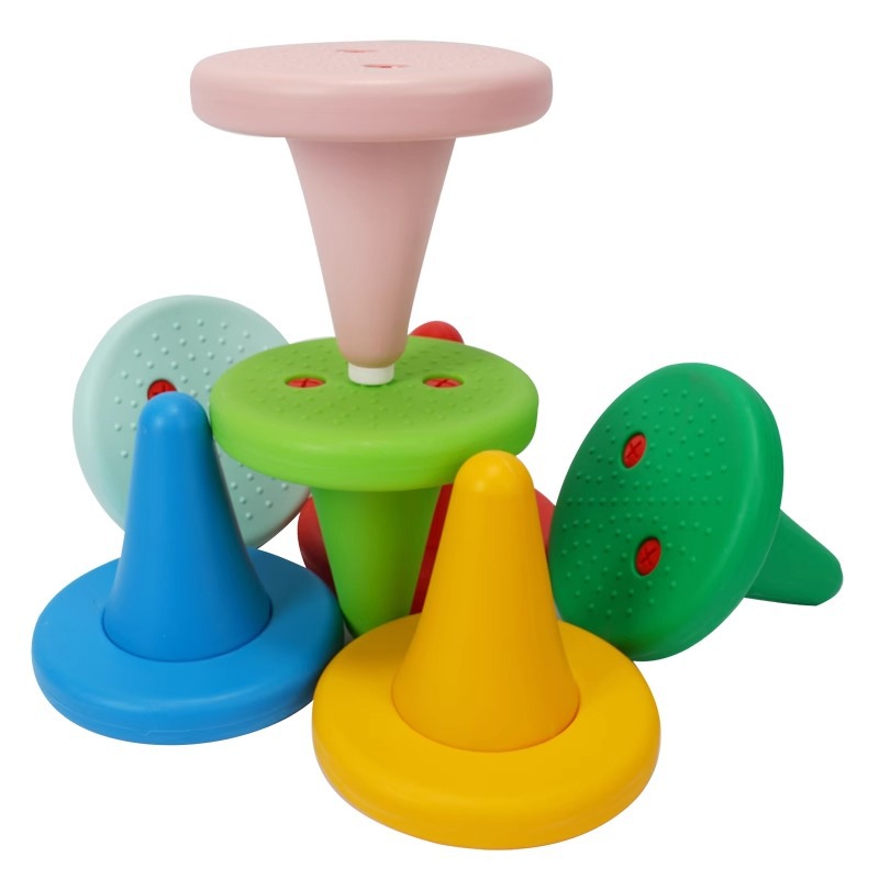Anillo de silla de una sola pierna Equipo de entrenamiento de integración sensorial para niños Taburete de una esquina Anillo de equilibrio Taburete de pie Juguete de enseñanza Taburete de plástico