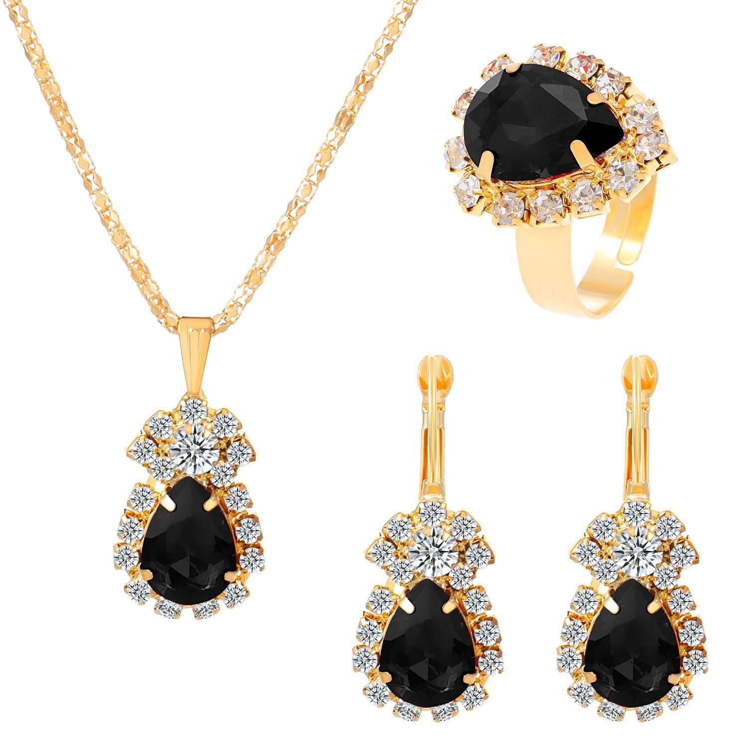 20g Weight Rhinestones Inlay Material Jewelry Set Classification Jewelry Set Quantity Daily Occasion Alloy Material Rectangle Pattern All Seasons Season Women's Gender Plating, Inlay Design Simple Style, Shiny Style Simple Style Shiny Rectangle Alloy Plating Inlay Rhinestones Women's Jewelry Set 12