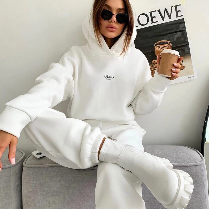 2022 European and American Cross-Border Amazon Ebay Autum New Women's Knitted Fleece Casual Suit Two-Piece Dh9019