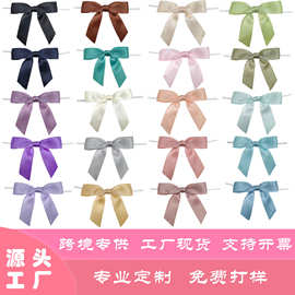 跨境现货礼品装饰手工蝴蝶结服装辅料织带烘焙装饰丝带蝴蝶结成品