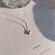 新款光面爱心形状项链女轻奢小众设计感潮夏感锁骨链直播货源批发