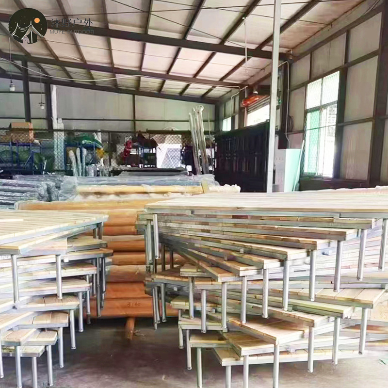 Plataforma Modular de Madera Anticorrosiva Ajustable para Tiendas de Campaña de Camping