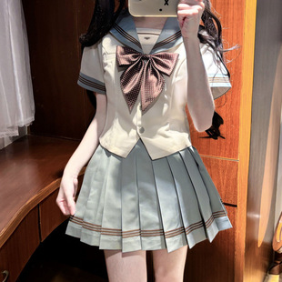 Uniform Japanese Style Jk Sailor Suit 2025 Student Bow College Navy Top Pleated Skirt Suit Skirt