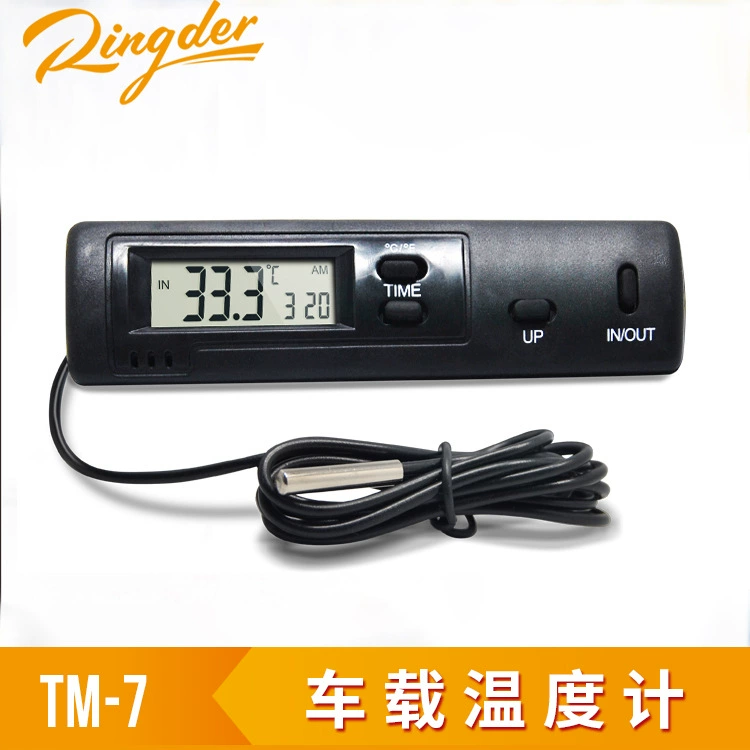 Автомобильный бытовой термометр для холодильника, цифровой дисплей, цифровой внутренний и внешний двойной температурный термометр с зондом, дисплей температуры, термометр TM-7
